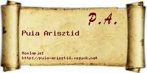 Puia Arisztid névjegykártya